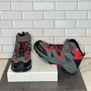 Vitike Outdoor Hiking Boots Youth Boy’s  Sz 6.5 Gray/red Snow Shoes Ankle High